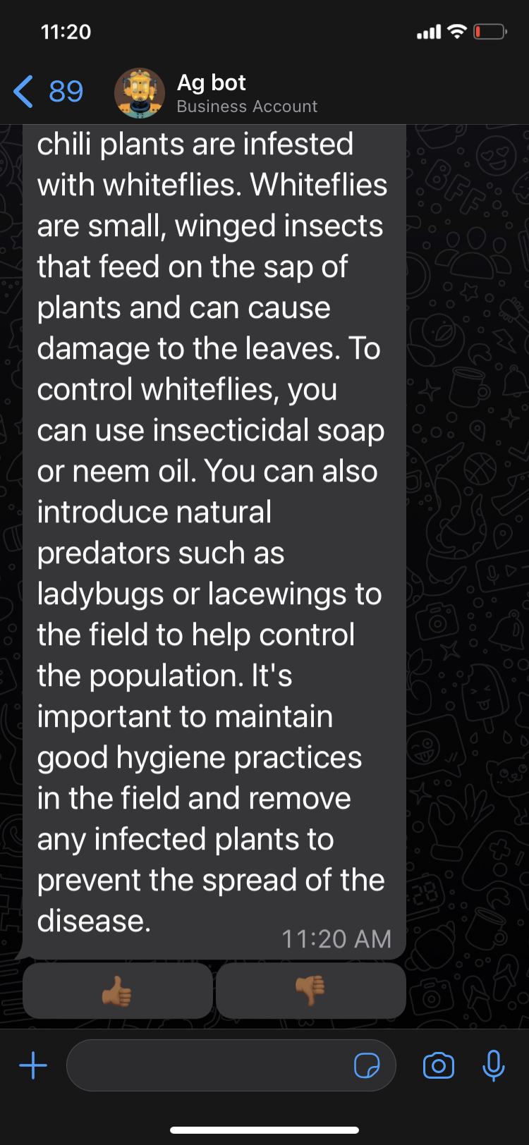 Farmer.CHAT WhatsApp exchange